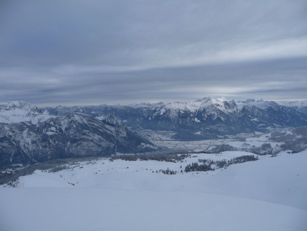 thats why I love backcountry skiing View to the Rhine Valley Switzerland 