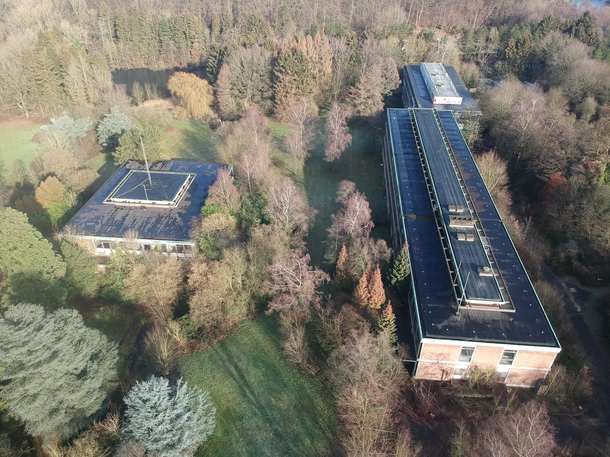The abandoned Bierenberg Campus in Belgium which has been empty since  seen from above 
