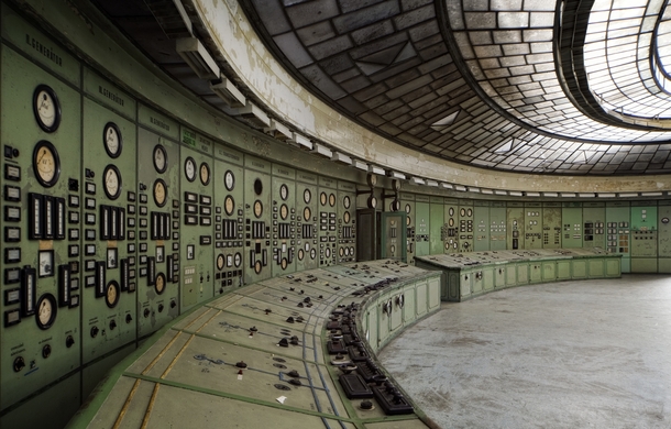 The abandoned control panel of a thermal power plant in Hungary 