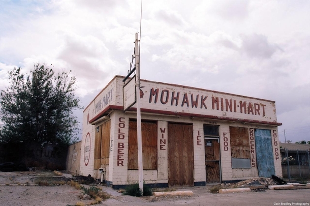 The abandoned Mohawk Mini-Mart sits off of route  in Oro Grande California