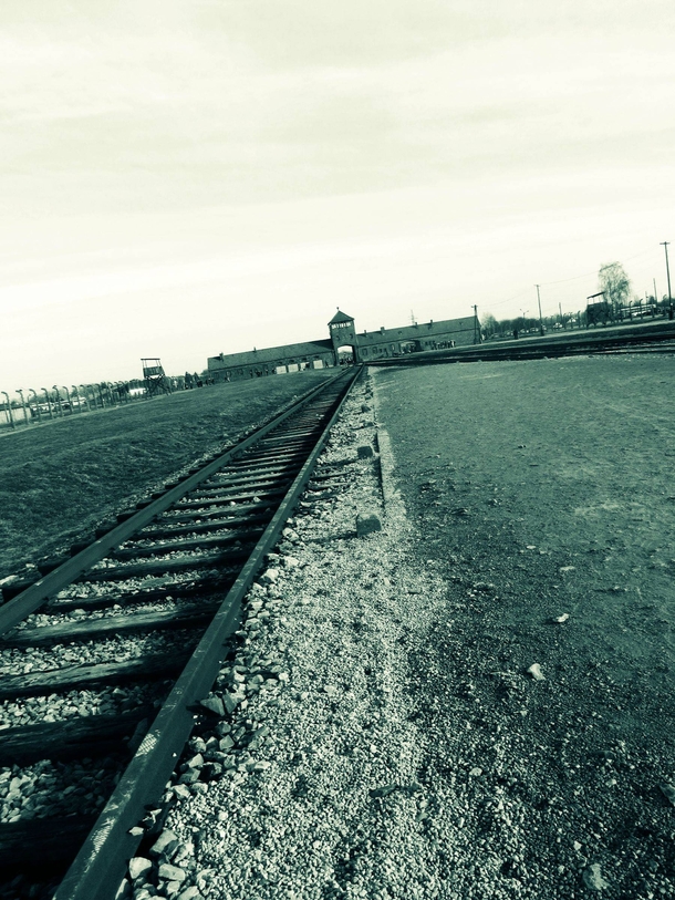 The abandoned railroad of Auschwitz-Birkenau Poland 