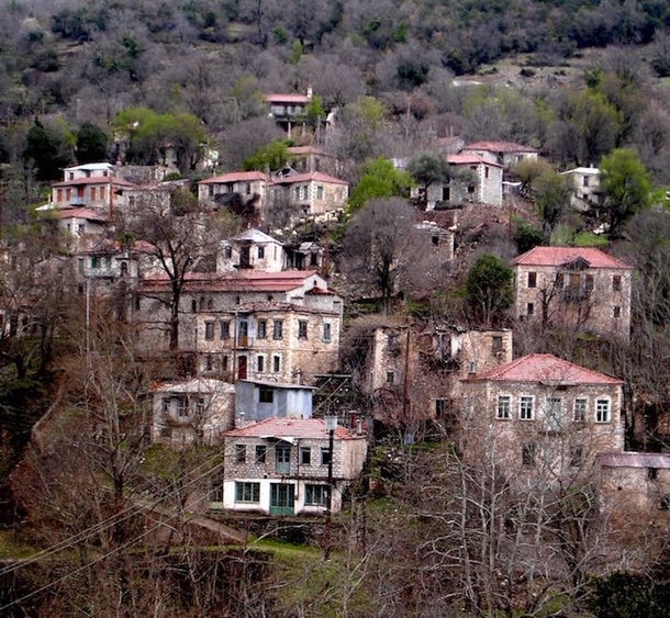The abandoned village of Viniani Greece 