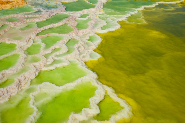 The acidic hot springs of the Danakill Depression within the Afar Triangle Africa 