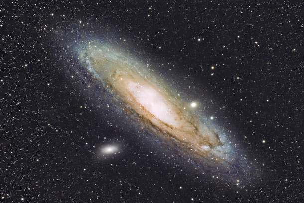 The Andromeda Galaxy M from my backyard  million light years away seen through a stock mirrorless camera