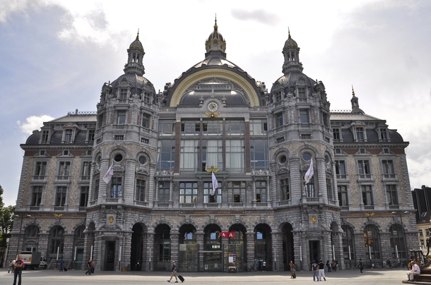 The Antwerpen-Centraal railway station constructed - Belgium 