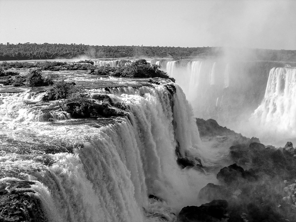 The awesome power of Iguazu falls on Brazil side 
