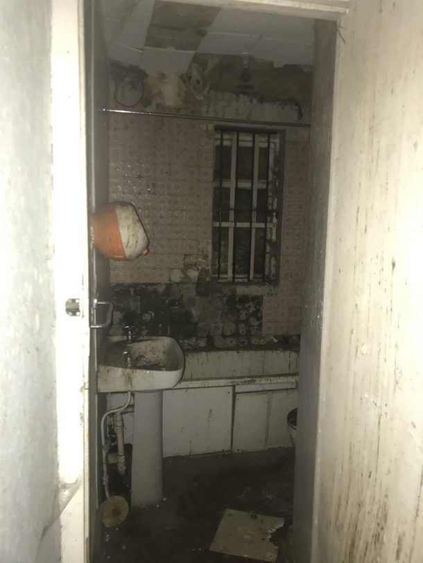 The bathroom of an abandoned pub near where I live