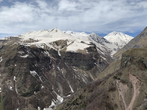 The beautiful Caucasus mountain range in Georgia  