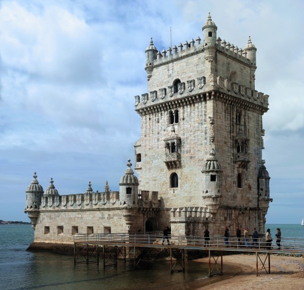 The Belm Tower built in the early th century in the Manueline style near Lisbon Portugal 