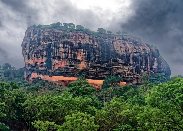 The biggest visible rock in Sri Lanka that once housed a palace on top  Sigiriya 