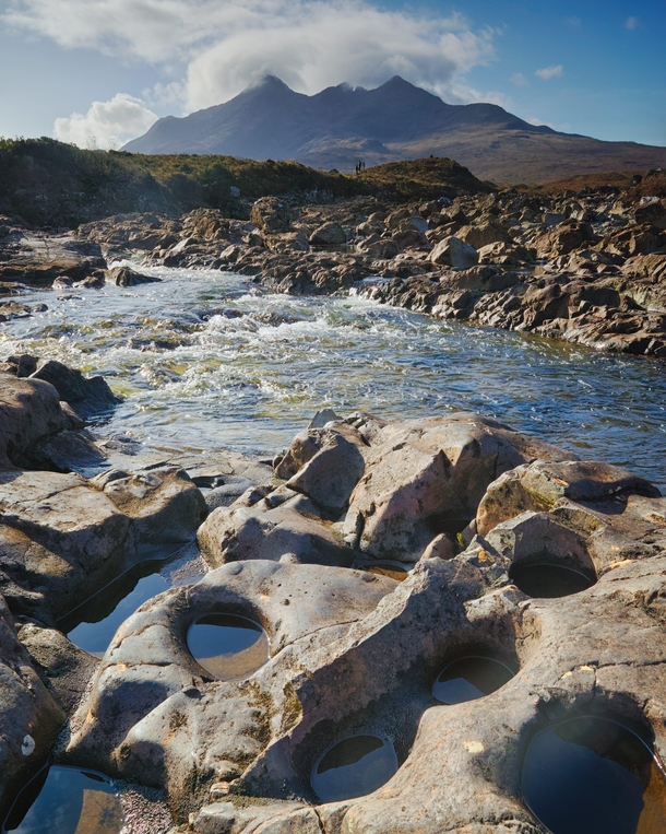 The Black Cuillin of Skye from Sligachan and also the last shot ever taken by my camera before it was destroyed  minutes later Isle of Skye Scotland UK 