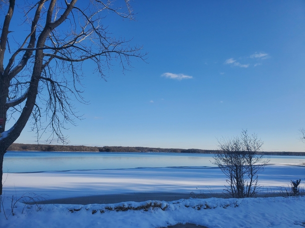 The bluest blue Ive ever seen Burton Wetlands Area Punderson Lake Burton Ohio on Valentines day  