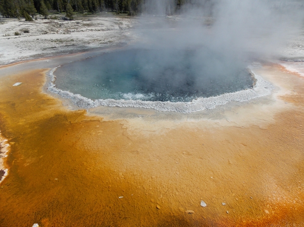 The boiling water of a hot spring in Yellowstone National Park 