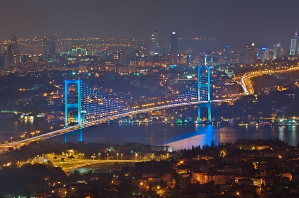 The Bosphorus Bridge at night 