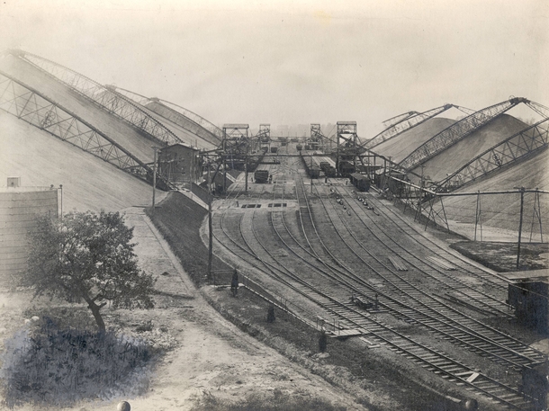 The Bridgeport Coal Storage Facility along the main line of the Philadelphia and Reading Railway Bridgeport PA circa  