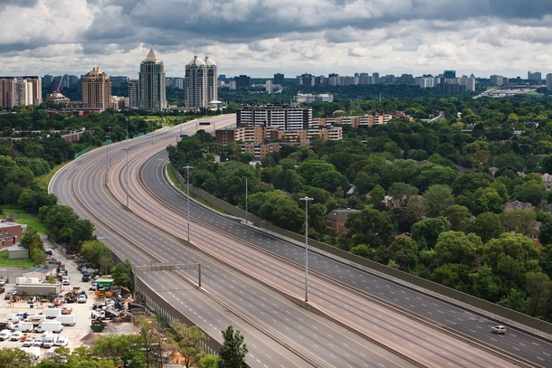 The busiest freeway on earth Highway  in Toronto 