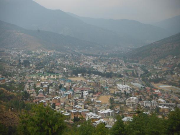 The Capital of Bhutan from Above - Thimphu 