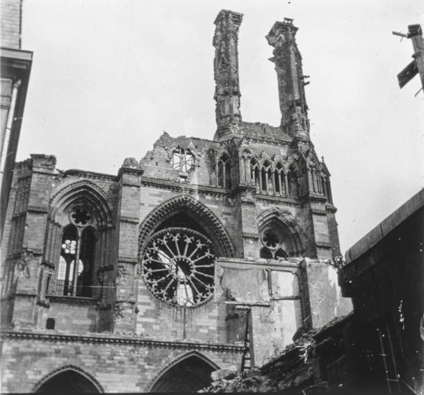 The Cathedral of Soissons after German bombardment during the First World War More in a link in the comments