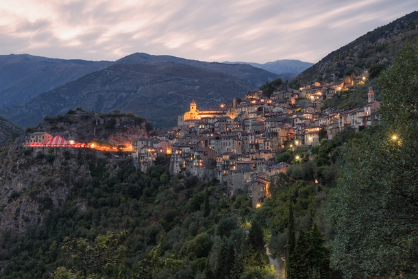 The charming village of Saorge in the Alpes-Maritimes department in southeastern France 
