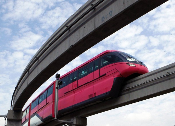 The Chembur-Wadala corridor monorail Indias first monorail route on its trial run in Mumbai   