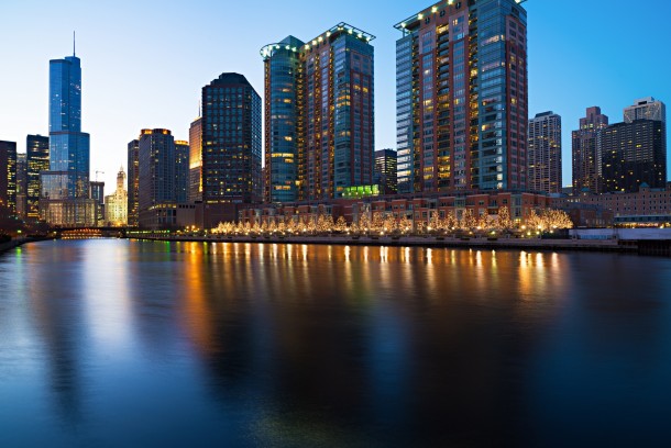 The Chicago River at Dusk 