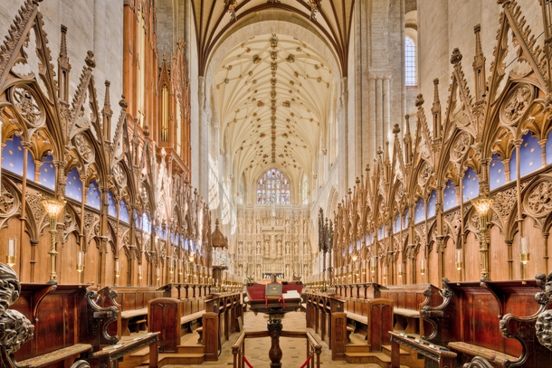 The choir inside Winchester Cathedral England 