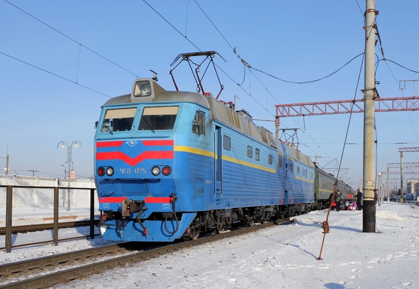 The ChS electric mainline passenger locomotive used in Russia and Ukraine Built between  and  it was developed for pulling long passenger trains  carriages at speeds of  kilometres per hour  mph or faster Photograph George Chernilevsky 