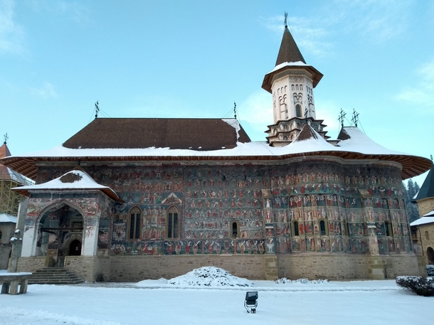 The church from the Sucevia Monastery Suceava county Romnia 
