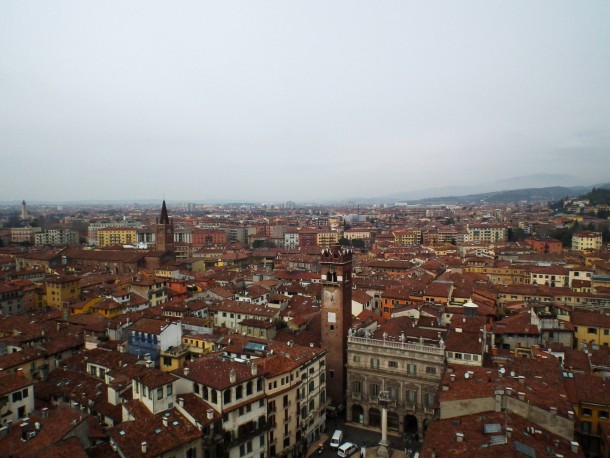The city of Verona from the Lamberti Tower 