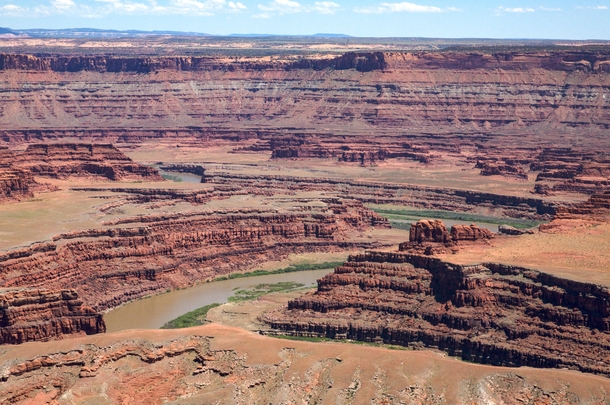 The Colorado River winding through the beautiful layering of Canyonlands NP 