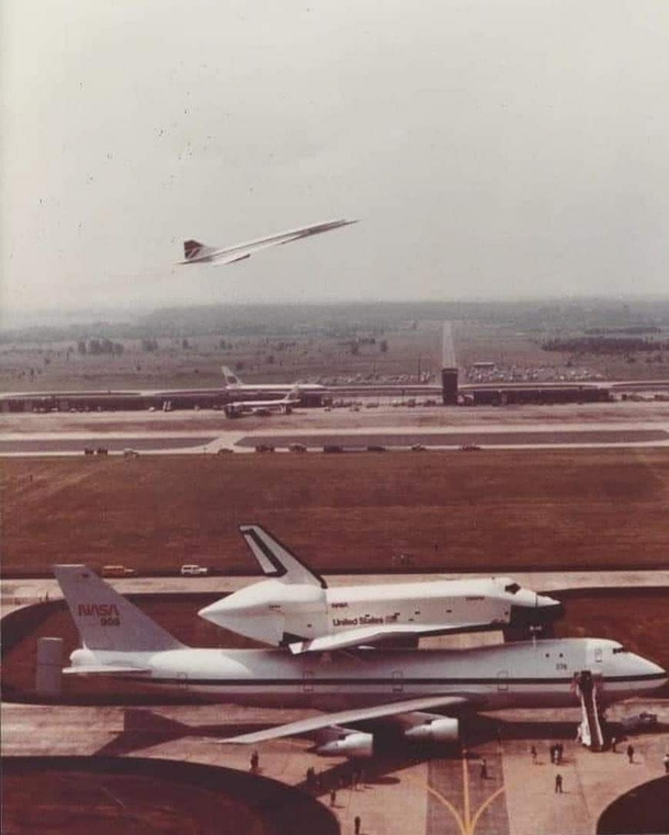 The Concorde The Shuttle and the NASA Shuttle Carrier Aircraft all in one rare shot