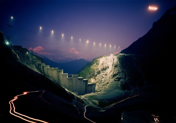 The construction site of the mosson dam in Switzerland  