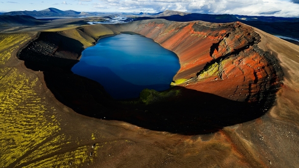The crater lake of an extinct volcano - Chungarata Chile 