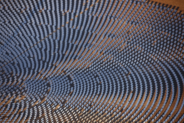 The Crescent Dunes Solar Energy Project in the vast deserts of Nevada 