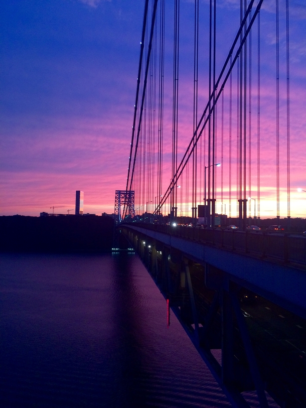 The Day Winding Down at the George Washington Bridge - NYC OC 