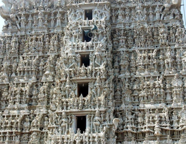 The Detail in The Perumal Hindu Temple in India