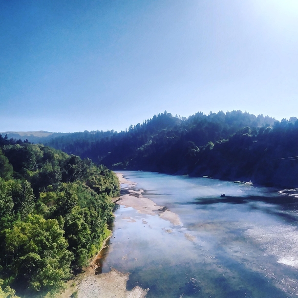 The Eel River in Humboldt County California Photo taken by me from a bridge connecting the towns of Scotia and Rio Dell 