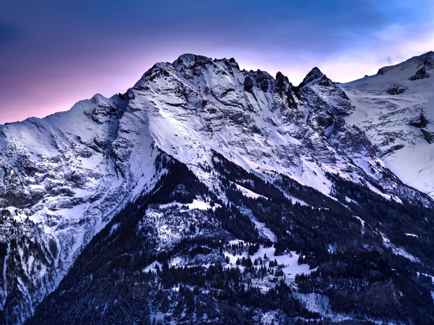 The Engelhorn in the Swiss Alps at sunset 