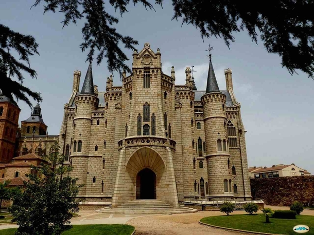 The Episcopal Palace - Astorga Spain - Commissioned by Bishop Juan Bautista Grau y Vallespinos and designed by Spanish Catalan architect Antoni Gaud in - in the Neo-Gothic and Catalan Modernisme style - Currently the Museo de los Caminos displaying religi
