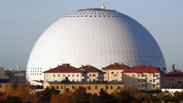 The Ericsson Globe  or Globen  in Stockholm is the worlds largest spherical building It was designed by Berg Arkitektkontor opened in  and has a diameter of  metres and a ceiling height of  metres