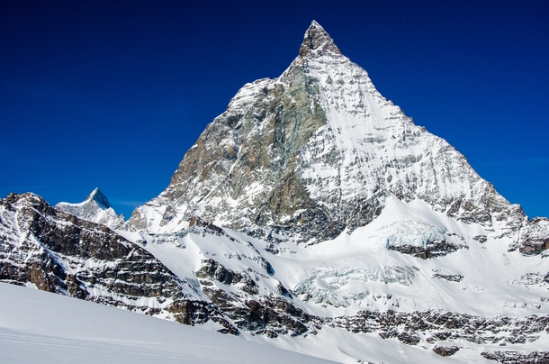 The extra pointy eastern face of the Matterhorn - Zermatt Switzerland 