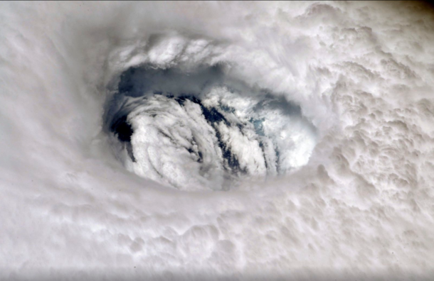 The eye of Hurricane Dorian taken from the International Space Station