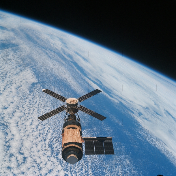 The final crew departing Skylab on February   