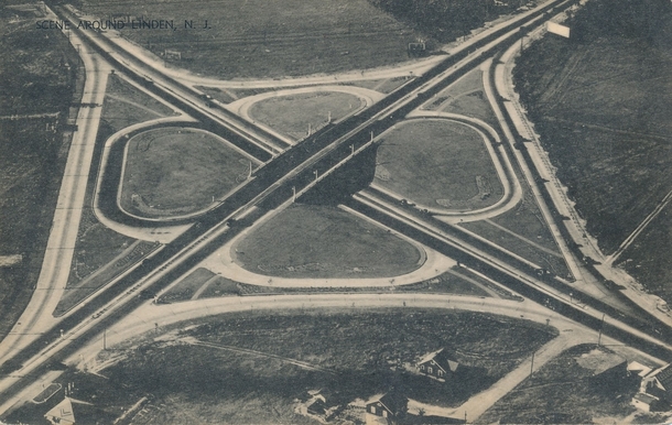 The First Cloverleaf Interchange in the World- Woodbridge NJ Built in  to link Routes  and  it was replaced with a Parclo in 