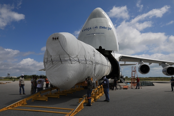 The first stage of the ULAs Atlas V that will carry NASAs Perseverance Rover to Mars