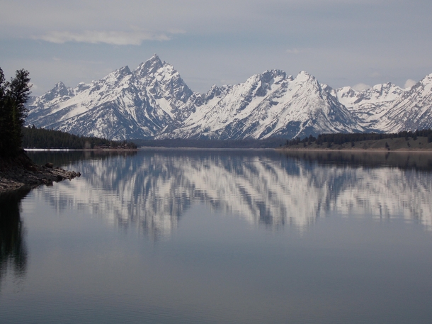 The frigid waters of Jackson Lake in Grand Teton National Park 
