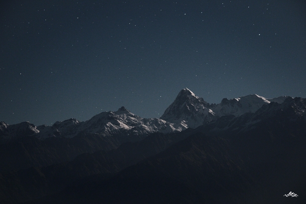 The full moon nights in the mountains Uttarakhand India
