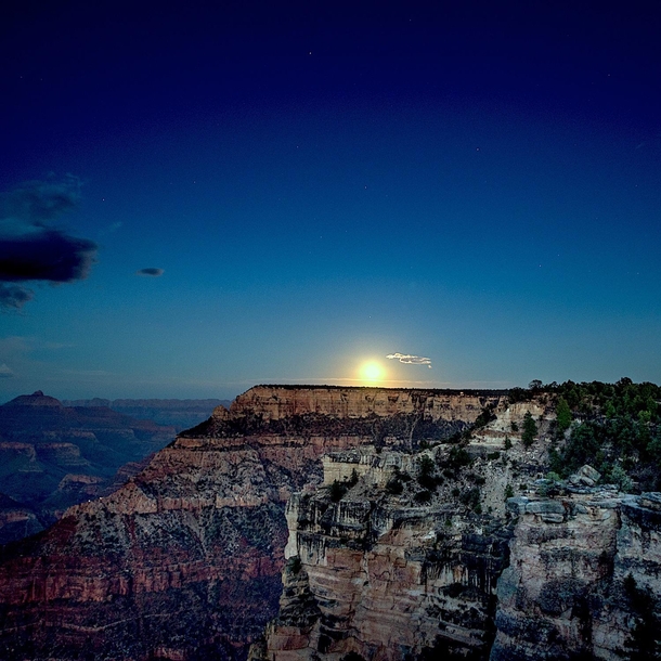 The full moon rises over the Grand Canyon OC 