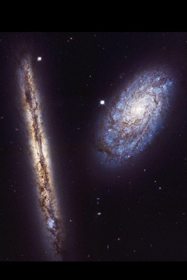 The galaxies of NGC  and NGC  side by side