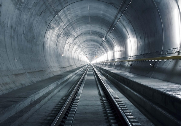 The Gotthard Base Tunnel in Switzerland to be opened next year is the worlds longest rail tunnel with km  miles 